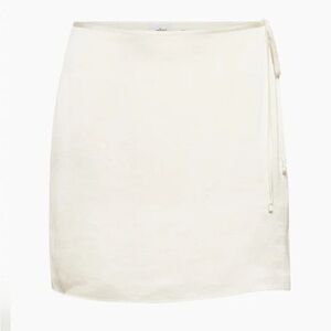 Wilfred Cream Wrap-Style Mini Skirt